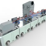 Air flows during the heat recovery process at the stenter frame