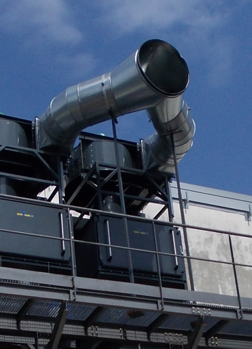 KMA Ultravent® in exhaust air mode at the exterior of a building