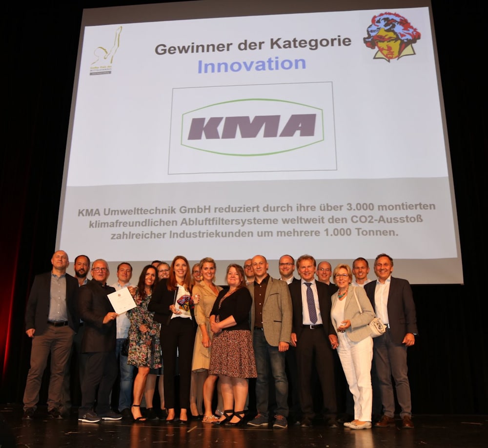 KMA Umwelttechnik at the award ceremony of the "Großer Mittelstandspreis Ludwig 2018" in the category Innovation